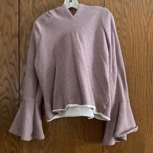 Melrose and Market - crop hooded top w/bell sleeves. Size M.